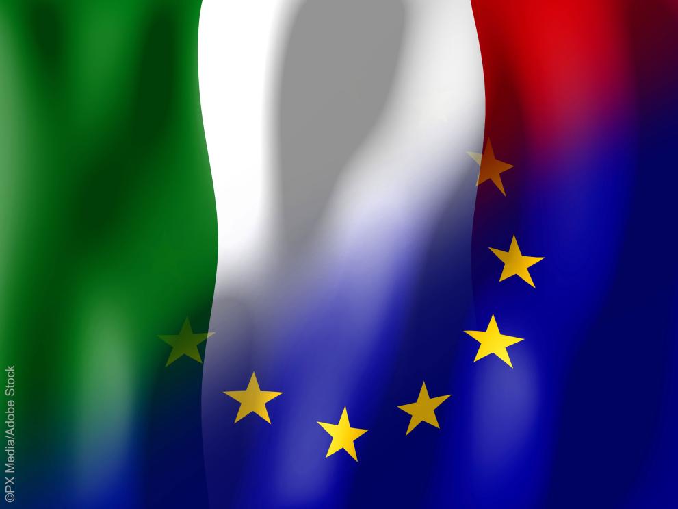 Italy and European Union flags ©PX Media/Adobe Stock