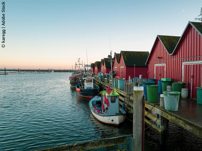 The small fishing port of Boltenhagen at the Baltic Sea