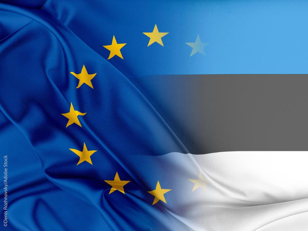 EU and Estonia flags ©Denis Rozhnovsky/Adobe Stock