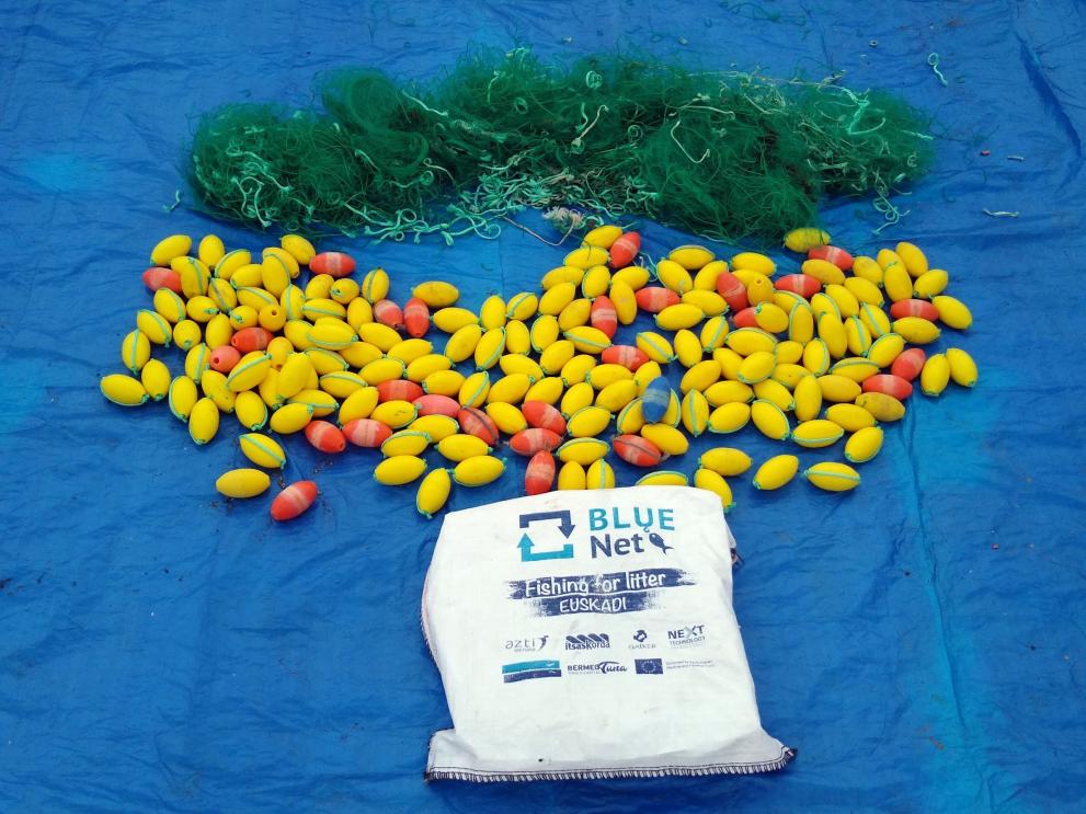 Marine litter collected with BLUENET’s Fishing for Litter initiative ©BLUENET