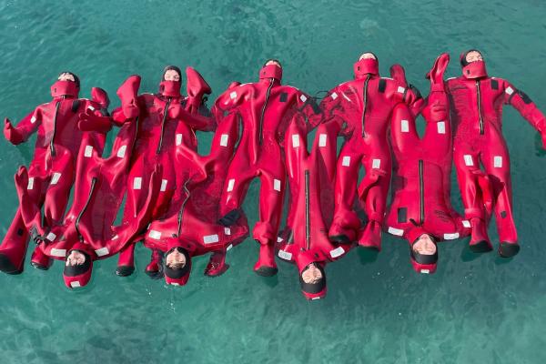 Scene from practical rescue and survival training at sea, ©Rok Sorta 
