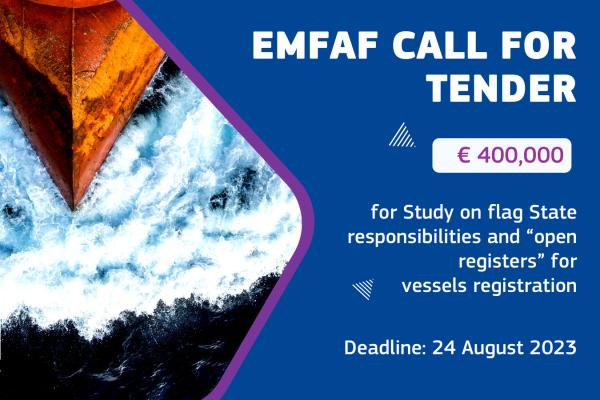 EMFAF CALL FOR TENDER €400,000 for study on flag state responsibilities and open registers for vessel registration, deadline 24 August 2023open registers